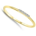 thumbnail image 4 of CHOOSE YOUR COLOR Clear CZ Yellow Gold-Tone Stacking Thin Sterling Silver Ring White Female Size 5, 4 of 4