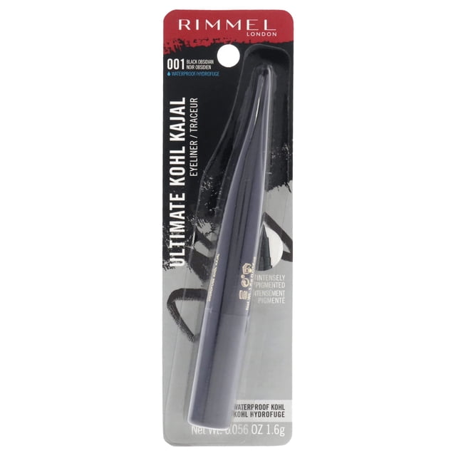 Rimmel London Delineador de ojos Delineador de ojos a prueba de agua Ultimate Kohl Kajal - 001 Black Obsidian 0.056 oz Rimmel London Delineador de ojos 0.056 oz