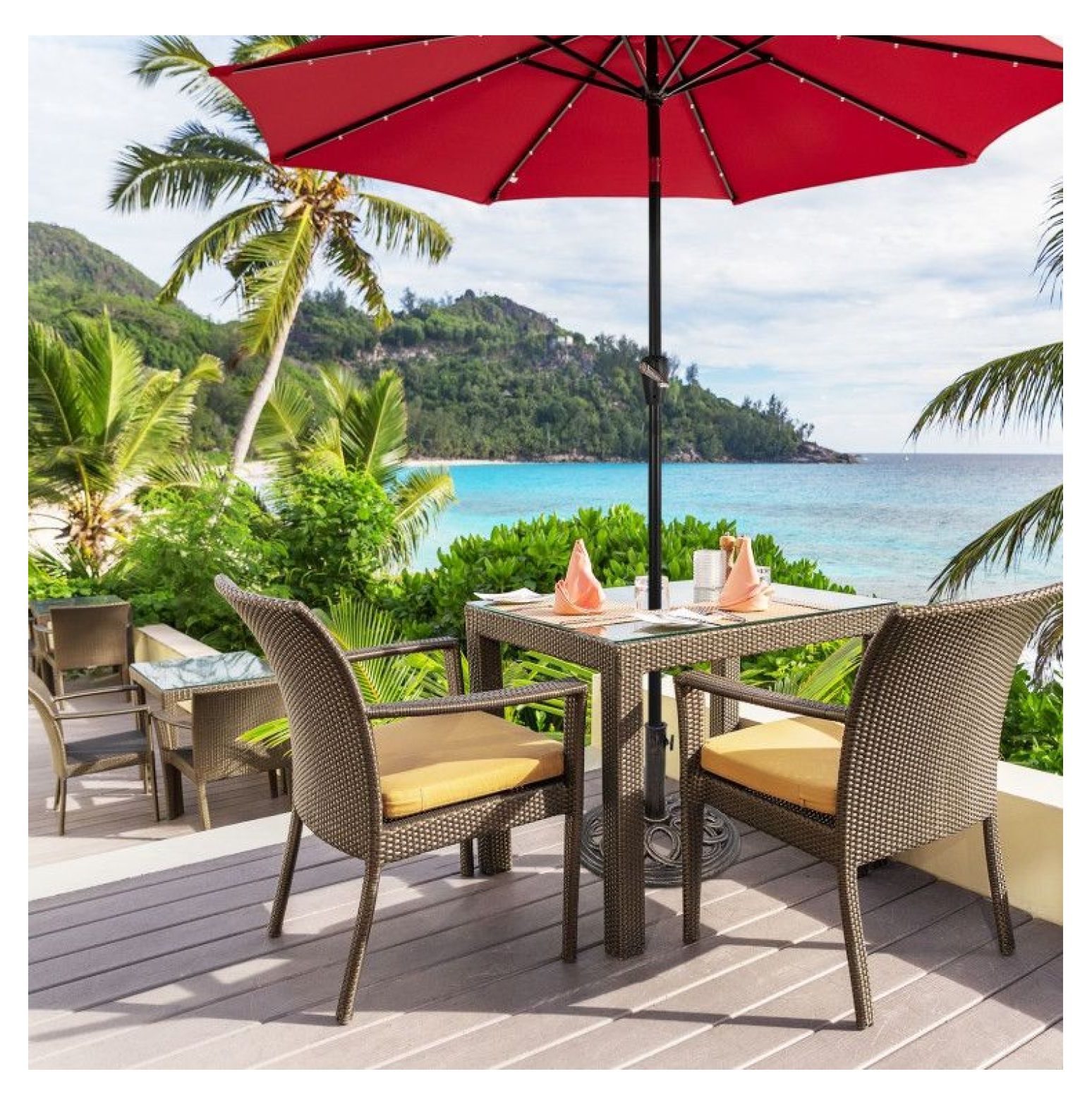 Umbrella Base, 17.75 Inch Round Bronze Patio Umbrella Stand - 23.6 lbs Heavy Duty Cast Iron Base for Garden, Backyard, Poolside