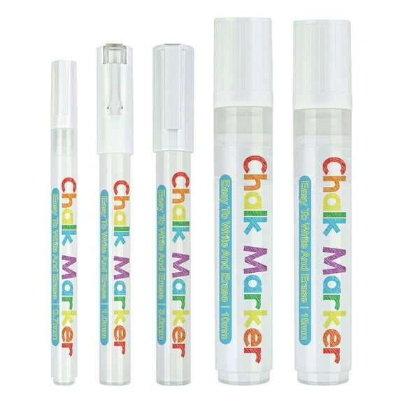 tegongse 5 Pcs White Liquid Chalk Markers Erasable Chalk Marker Pen Easy to Use Chalkboard Markers for Chalkboards Signs Glass
