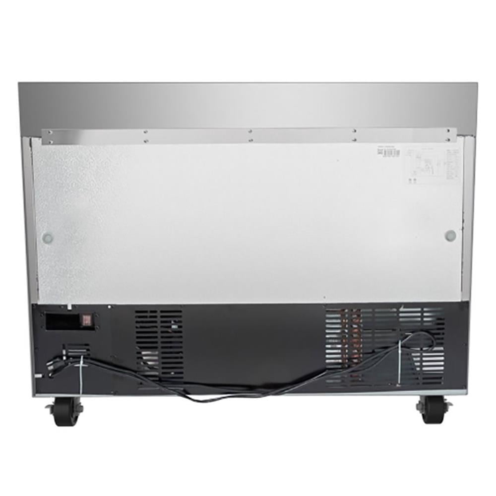 Pemberly Row 48" 2-Door Stainless Steel Worktop Commercial Freezer in Silver
