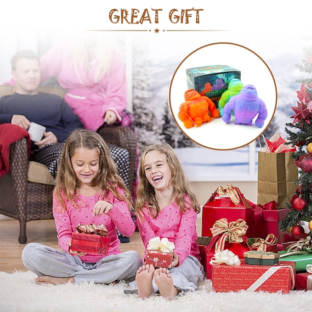 Needleline, Gorilla Fidget Sensory Toy 3-Pack, Colorful Squishy