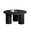 Black, variant on Pusnapku Round Coffee Table, 31.5" Wood Unique Accent Couch Table with 3 Fluted Legs, Farmhouse Small Circle Center Desk for Living Room, Bedroom