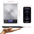 thumbnail image 2 of CROWNFUL B&aacute;scula de cocina recargable para alimentos, b&aacute;scula digital de 33 lb, gramos y onzas de peso para hornear y cocinar, carga tipo C, pantalla LCD, acero inoxidable 304, 2 of 8