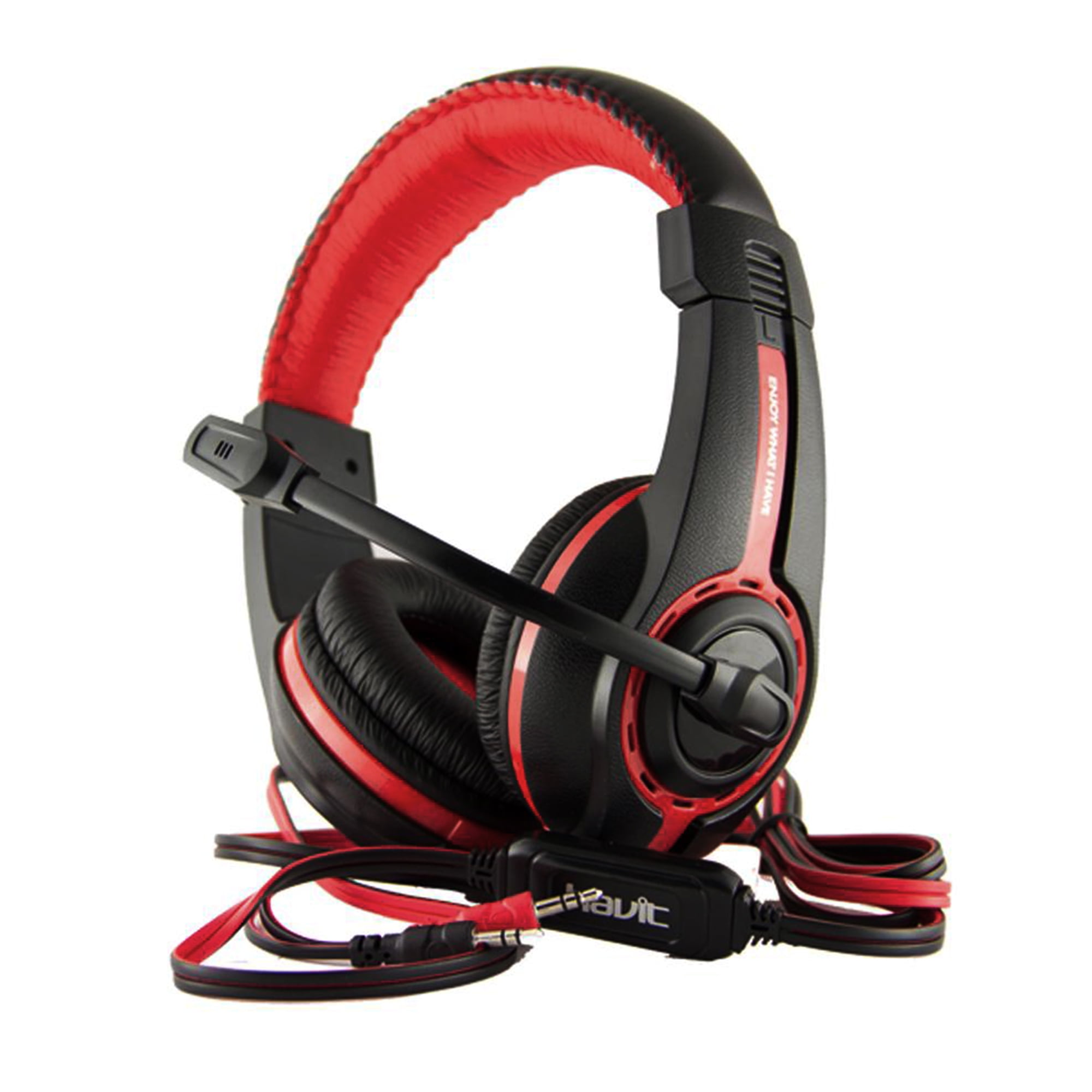 Havit HVH2116D Stereo Headset with PC Microphone_Black+Red Walmart