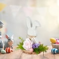 thumbnail image 6 of LAMIRO Vintage Easter Wooden Tabletop Decorations Easter Bunny Eggs Wood Desktop Centerpieces Spring Table Decorations Wood Hand-Painted Bunnies Ornaments for Easter Party Table Home Decor, 6 of 7