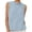 Z37-Blue, variant on YUEHUA Women's Linen Blend Sleeveless Top, Rolled Neck Tank Blouse, Loose Fit Breathable Casual Summer Shirt for Office & Daily Wear