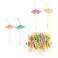 thumbnail image 2 of 150 Pcs Umbrella Colourful Drinking Straws for Cocktail Decoration, 2 of 5