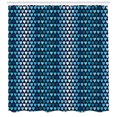 thumbnail image 3 of Geometric Shower Curtain, Continuous Pattern of Heart Shapes for Valentines Day in Blue Tones, Fabric Bathroom Set with Hooks, 69W X 84L Inches Extra Long, Charcoal Grey Multicolor, by Ambesonne, 3 of 3