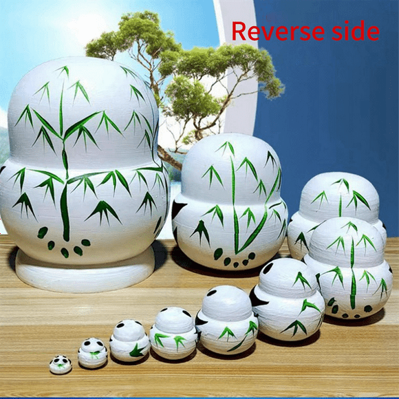 10 Layers Stackable Nesting Doll Set, Cute Panda Design, Matryoshka Toy