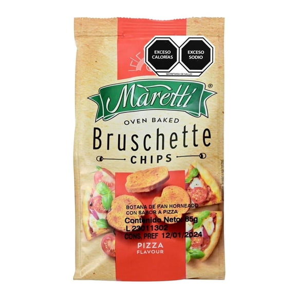 Pan horneado Maretti bruschette chips pizza al horno 85 g