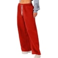 thumbnail image 2 of Ydkzymd Womens Sweatpants Athletic with Pockets Cotton Pants for Women Elasitc Drawstring Palazzo for Workout Loose Fit Trousers High Waist Elasitc Waist Pants Vermilion S, 2 of 7