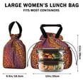 thumbnail image 5 of Orange and Purple Of Leopard Print Drawstring Lunch Bag Women - Drawstring Lunch Bag Insulated for Work Office - Stain-Resistant Large Lunchbags for Women with Multi-Pockets, 5 of 6
