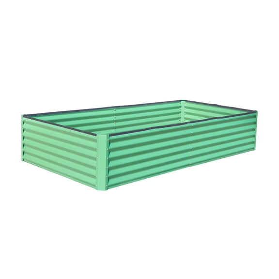 6x3x1ft Galvanized Raised Garden Bed, Outdoor Planter Garden Boxes Large Metal Planter Box for Gardening Vegetables Fruits Flowers, Green