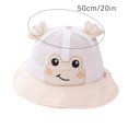 thumbnail image 3 of Xfvqtps Toddler Bucket Hat Cute Animal Frog Design Wide Brim Mesh Sunshade Sun Protection Breathable Soft Outdoor Sun Hat for 1-4 Years Beige, 3 of 7