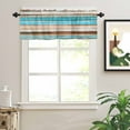thumbnail image 2 of Turquoise Brown Gradient Valances for Windows Abstract Vintage Wood Grain Rod Pocket Curtain Valance Window Treatment Short Curtains for Kitchen Living Room, 60"x14", 2 of 5