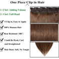 thumbnail image 3 of EcoNesxp 4 Medium Brown 24 Inch Clip-in Hair Extensions Human Hair Pieces 8 Inch 40 Inch Clip-in Hair Extensions Human Hair Pieces, 3 of 5