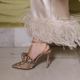 thumbnail image 4 of Stud Crystal Straps Sandals Pumps Pointy Toe Solid Bling Slingback Buckles Stiletto Heels Pumps Women Casual Shoes Summer Party, 4 of 5