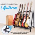 thumbnail image 4 of Soporte de Piso para Guitarras, Universal Plegable Pyle, 5 Espacios, Colapsable con Almohadilla de Espuma, Para Guitarras Acústicas, Eléctricas, Bajo, Funda/Estuche, 4 of 7