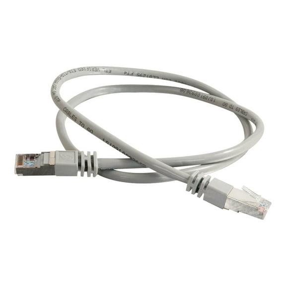 C2G 25ft Cat5e Snagless Shielded (STP) Ethernet Cable - Cat5e Network Patch Cable - Gray - Patch cable - RJ-45 (M) to RJ-45 (M) - 25 ft - STP - CAT 5e - molded, stranded - gray