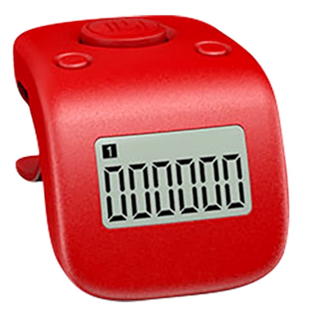 Matsuzay Dispositivo de conteo de cuentas portátil con pantalla LCD digital de números de 6 dígitos Electrónica rojo