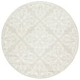 thumbnail image 4 of SAFAVIEH Micro-Loop Laidley Geometric Floral Wool Area Rug, Silver/Ivory, 5' x 5' Round, 4 of 9
