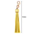 thumbnail image 6 of Tnobhg Tassel Keychain Pendant Faux Leather Solid Color Lobster Clip Fringe Stainless Lightweight Portable DIY Keyring Schoolbag Decoration Pendant, 6 of 8