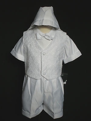 Infant Toddler Boys Christening Baptism Formal Vest Suit Outfits 0-24M 2T 3T 4T