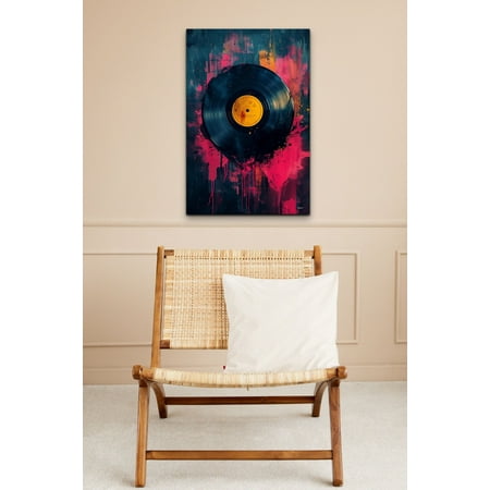 Vinyl Record Wall Art Print Vinyl Pop Art Music Lover Vinyl Lover Gift Retro Decor Vintage Wrapped Wall Art Modern Wall Decor 16x24 UNFRAMED