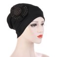thumbnail image 2 of Women Elastic Big Flower Turban Chemo Beanie Hair Loss Chemo Cap Hat, 2 of 8