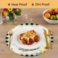 thumbnail image 4 of Sunflower Pig Round 13 Inch Placemats Set of 2, Summer Eucalyptus Black Buffalo Plaid HeatResistant Non Slip Place Mats for Dining Table, Wipeable Braided Kitchen Table Mats for Housewarming, 4 of 9