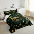 thumbnail image 3 of jejeloiu Christmas Reindeer Bedding Comforter Set,Marry Christmas Theme Twin Comforter Sets,Green Xmas Gifts Bedding Set For Child,Microfiber Bedroom Decor Reversible,2pcs, 3 of 8