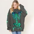 thumbnail image 4 of Tisuna Halloween Sweatshirt For Women Cute Skeleton Print Crewneck Sweatshirt Ladies Long Sleeve Halloween Everyday Wear Fall Tops Clothes Size L, 4 of 5