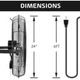 thumbnail image 4 of Ventilador de pared Simple Deluxe Industrial de 24 pulgadas, negro, 4 of 8