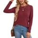 thumbnail image 2 of Camisas de Larga para Mujer, Cuello Redondo, Túnicas Casuales Rojo XXL, 2 of 8