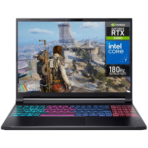 Laptop Gamer ACER Nitro V 16S NVIDIA GeForce RTX 5060 Intel Core 7 240H 16GB DDR5 1TB SSD 16" 180Hz W11 Teclado Ingles Gaming Intensivo y Edición de Video