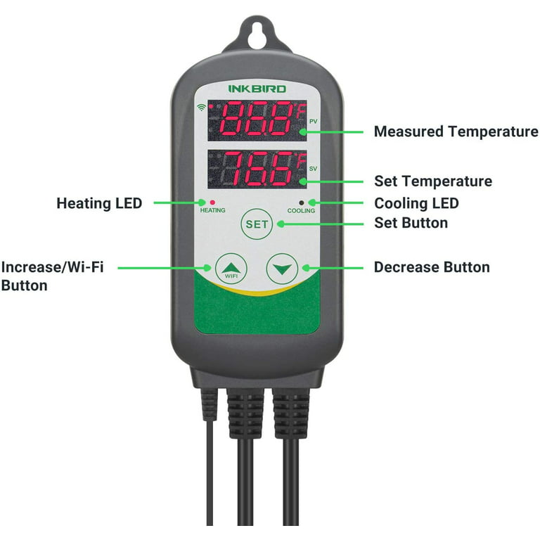 Buy Inkbird ITC-308 Digital Temperature Controller Thermostat Dual Relays  Heating Cooling 220V Plug Online at desertcartZimbabwe