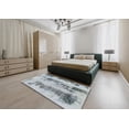 thumbnail image 4 of Ahgly Company Indoor Square Abstract Metallic Silver Gray Abstract Area Rugs, 4' Square, 4 of 6