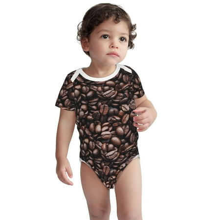 

Haiem Coffee Bean Printed Unisex-Baby Short Sleeve Onesies Bodysuits Unisex Babies Snap-Up Rompers-3 Months
