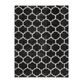 thumbnail image 3 of Unique Loom Hygge Shag Collection Area Rug - Trellis (9' x 12' Rectangle Black and White), 3 of 7