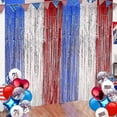 thumbnail image 4 of Foil Fringe Curtains - 2 Pas Sparkle Metallic Curtains Party Photo Booth Decor-red Sliver Blue, 4 of 4