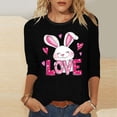 thumbnail image 3 of Camisetas Casuales de las Mujeres Impresas 3/4 Manga Cuello Redondo Blusa, Moda Ligera Superior para el Hogar Y el Uso Diario, Cómoda Imitación de la Tela Del Estante, 3 of 5