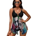 thumbnail image 2 of Film Harley Quinn Joker Women's Split Skirt Swimwear Two-Piece Swimsuit Backless Bikini Set Summer Holiday Beach Adjustable Bathing Suit, 2 of 6
