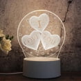 thumbnail image 1 of White Base Creative 3D Tricolor LED Decorative Night Light, Plug Version, Shape:I Love White) I Love You, 1 of 3