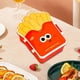 thumbnail image 4 of Fiambrera con Forma de Hamburguesa y Papas Fritas | Contenedor de Almuerzo Hermético, Seguro para Alimentos, para Oficina y Escuela | Portátil con Pulsera para Utensilios Incorporada | Divisor Extraí, 4 of 5
