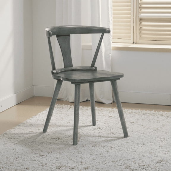 GOMYHOME Set of 2 Rustic Farmhouse Dining Chairs, Solid Wood Side Chairs for Kitchen & Dining