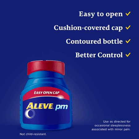 Aleve PM Naproxen Sodium Pain Reliever & Sleep Aid , Easy Open Caplets, 80 Count