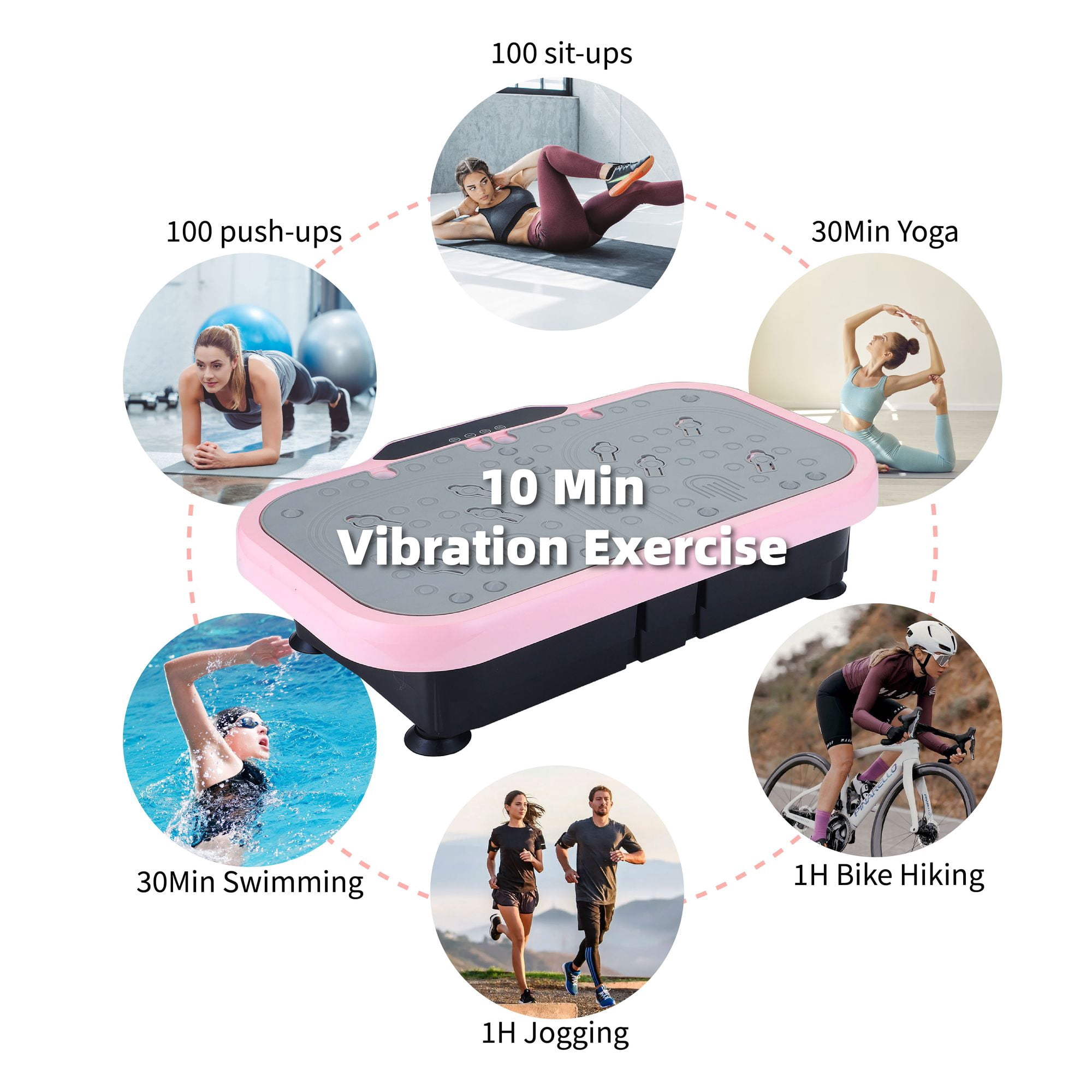 Unbranded Vibration Plate Exercise Machine with Handle and Remote, 120 Speed Levels, Whole Body Workout Platform, 22.4 x 13.8 in