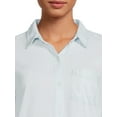 thumbnail image 6 of Time and Tru Women's Soft Button Front Shirt with Long Sleeves, 6 of 6