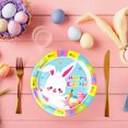 thumbnail image 4 of Honeeladyy 10 Pcs Easter Paper Plates 9in Disposable Platters Easter Bunny Eggs Serving Dish Tray Dinner Serving Tableware Round Trays for Dinner Cookie Cake Dessert Holiday Party Supplies, 4 of 6